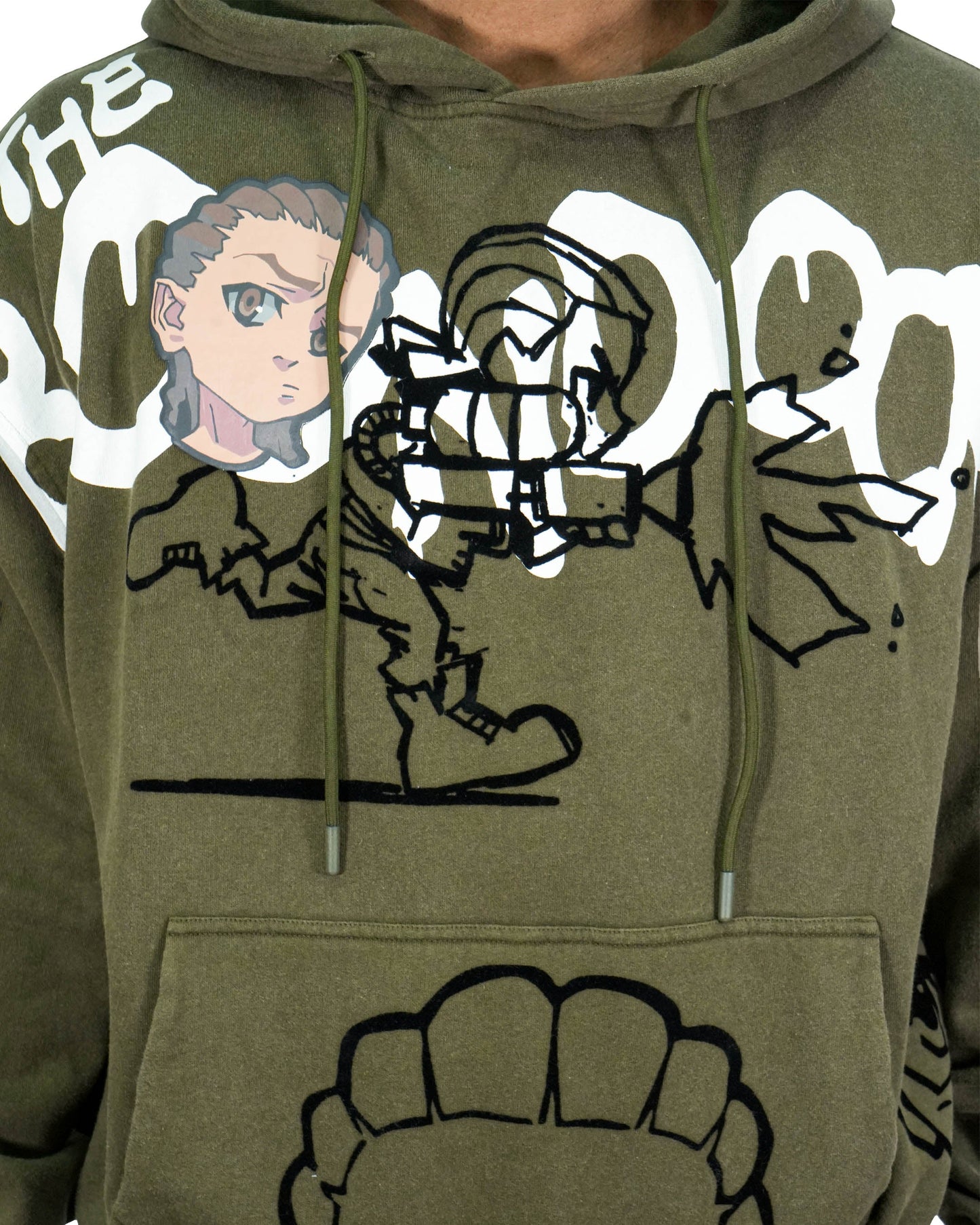 The Boondocks Riley Mashup Olive Mens Hoodie