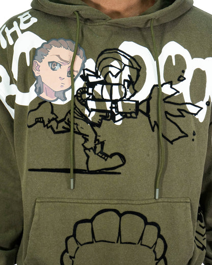 The Boondocks Riley Mashup Olive Mens Hoodie