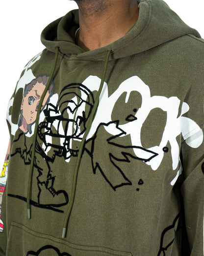 The Boondocks Riley Mashup Olive Mens Hoodie