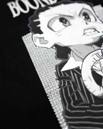 The Boondocks - Riley Say Hello Rhinestoned Black Mens T Shirt