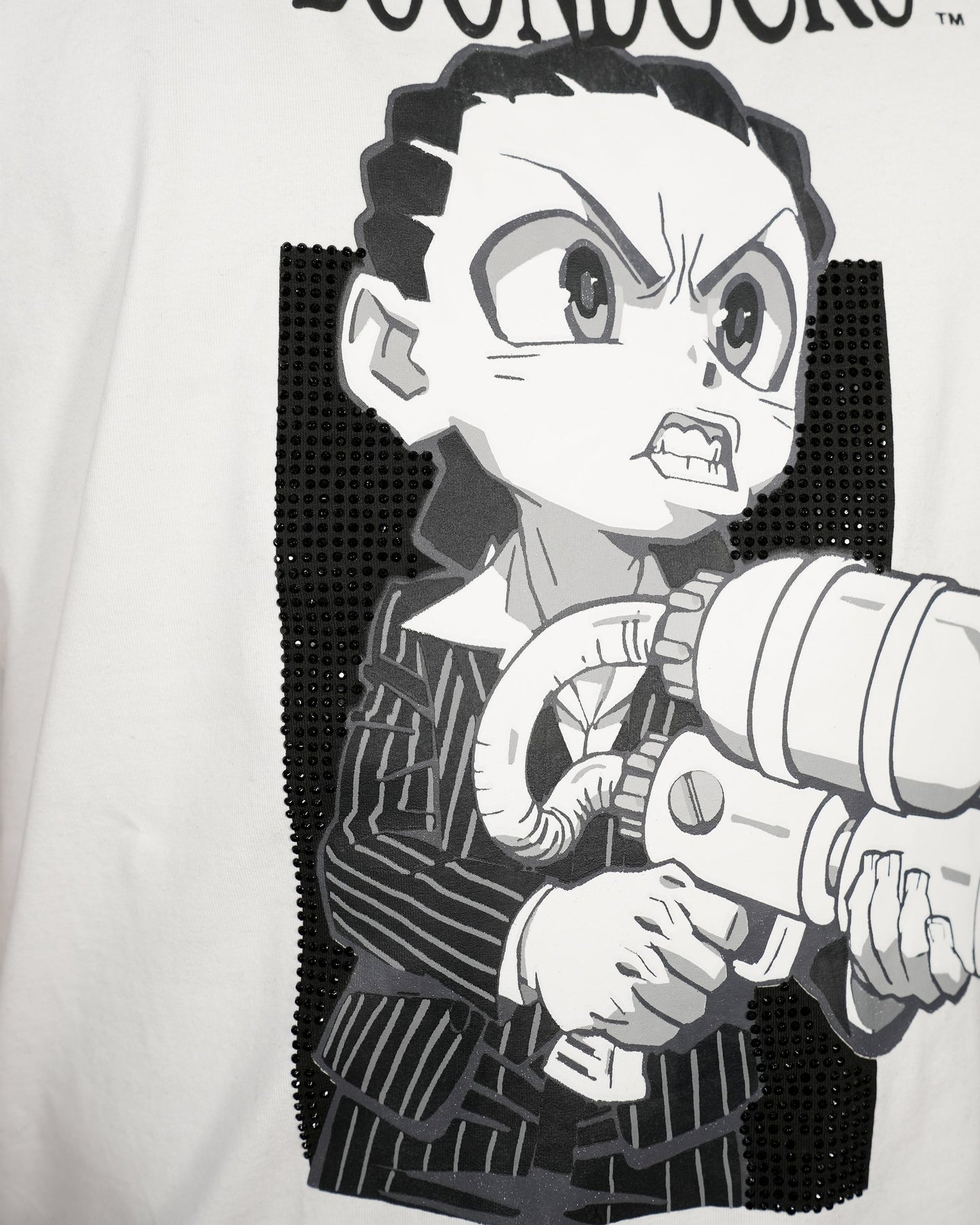 The Boondocks - Riley Say Hello Rhinestoned White Mens T Shirt