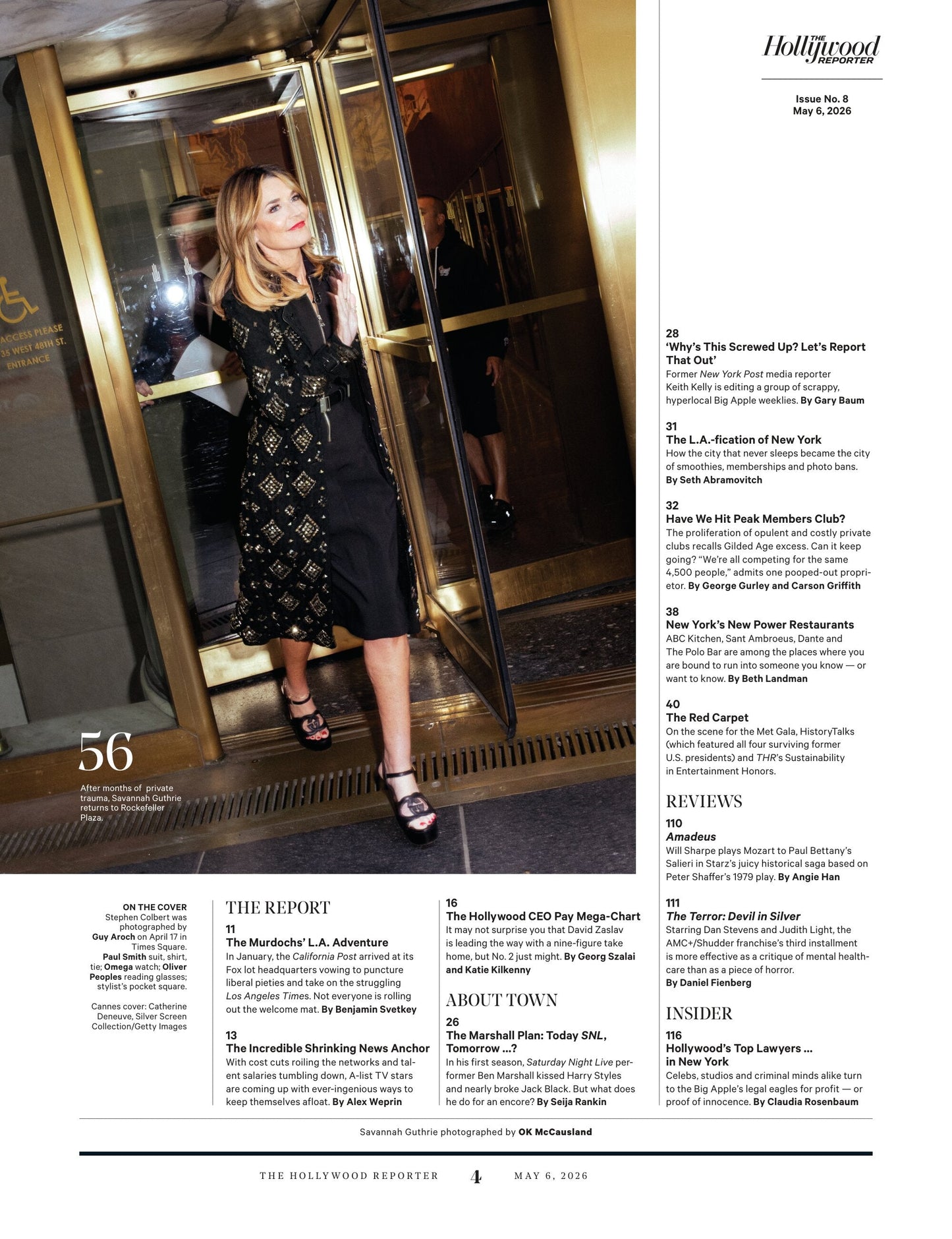 The Hollywood Reporter - 26.05.06 Edition: The Late Great Stephen Colbert Exit Interview, NY's Most Powerful People In Media, A24 In 24 Hours, Ezra Klein’s New Era, Hollywood CEO Pay Chart & More!
