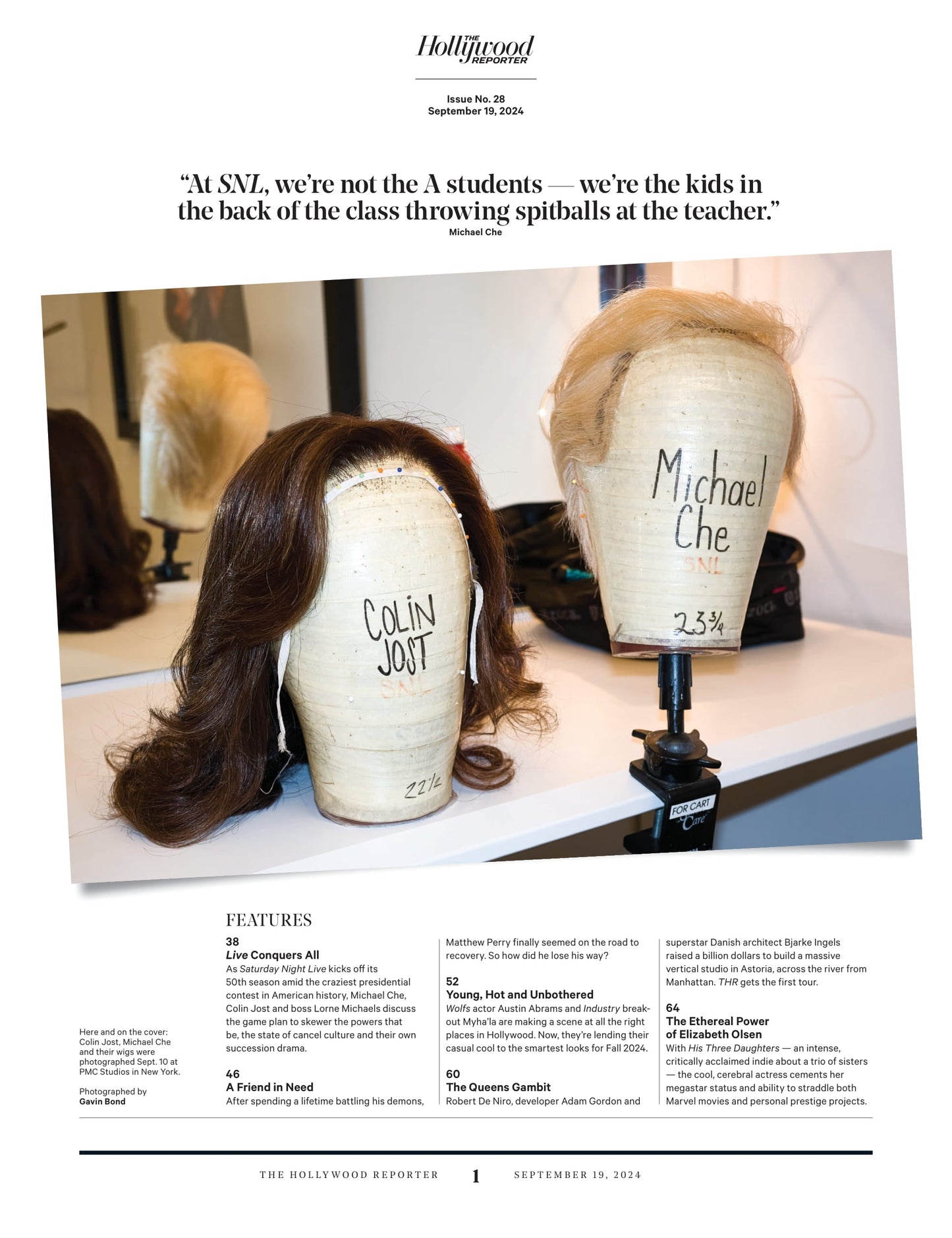 The Hollywood Reporter - 24.09.19 Edition: SNL Turns 50 Just In Time For The Most Insane Election In American History, Michael Che, Colin Jost & Lorne Michaels Discuss Game Plan, Cancel Culture & More