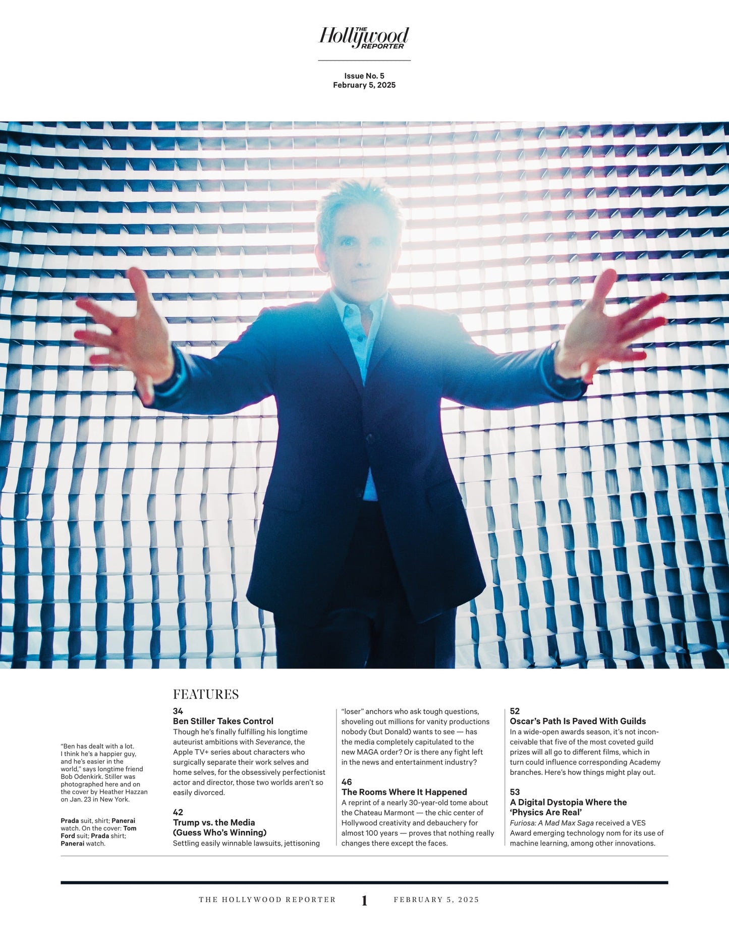 The Hollywood Reporter - 25.02.05 Edition: Ben Stiller Takes Control, Caruso V. Kamala, Why Everyone Is Microdosing Ozempic, Trump's War On Big Media, Bungalow Bacchanal, Grammys' Best Dressed & More!