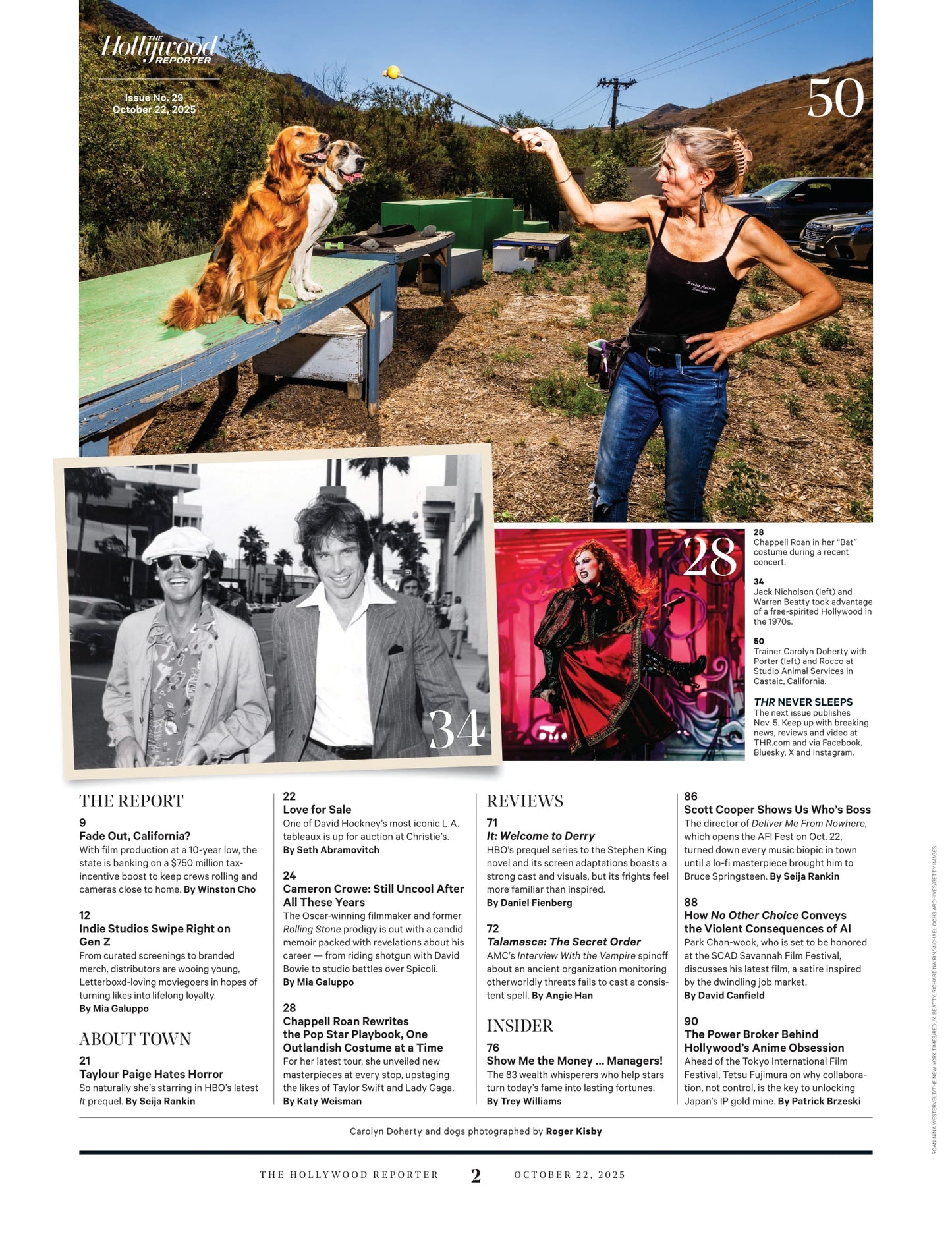 The Hollywood Reporter - 25.10.22 Edition: Kristen Bell & Adam Brody's Chemistry In Nobody Wants This, David Ozer's Hollywood Hustle, Diane Warren's Journey, Hollywood's A-List Pets & More!