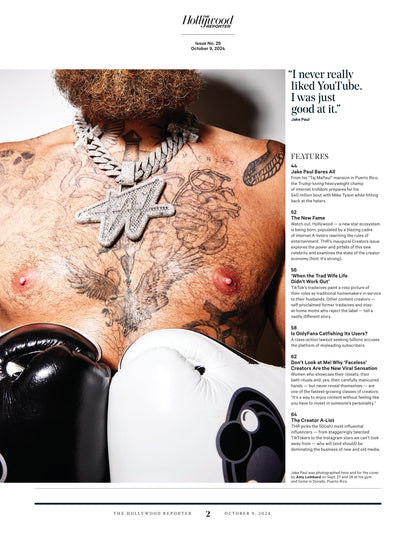 The Hollywood Reporter - 24.10.09 Edition: Jake Paul Hits Back, How A Fallen YouTube Superstar Found Redemption In The Ring & $40 Million Mike Tyson Fight, 50 Most Influential Influencers & More!