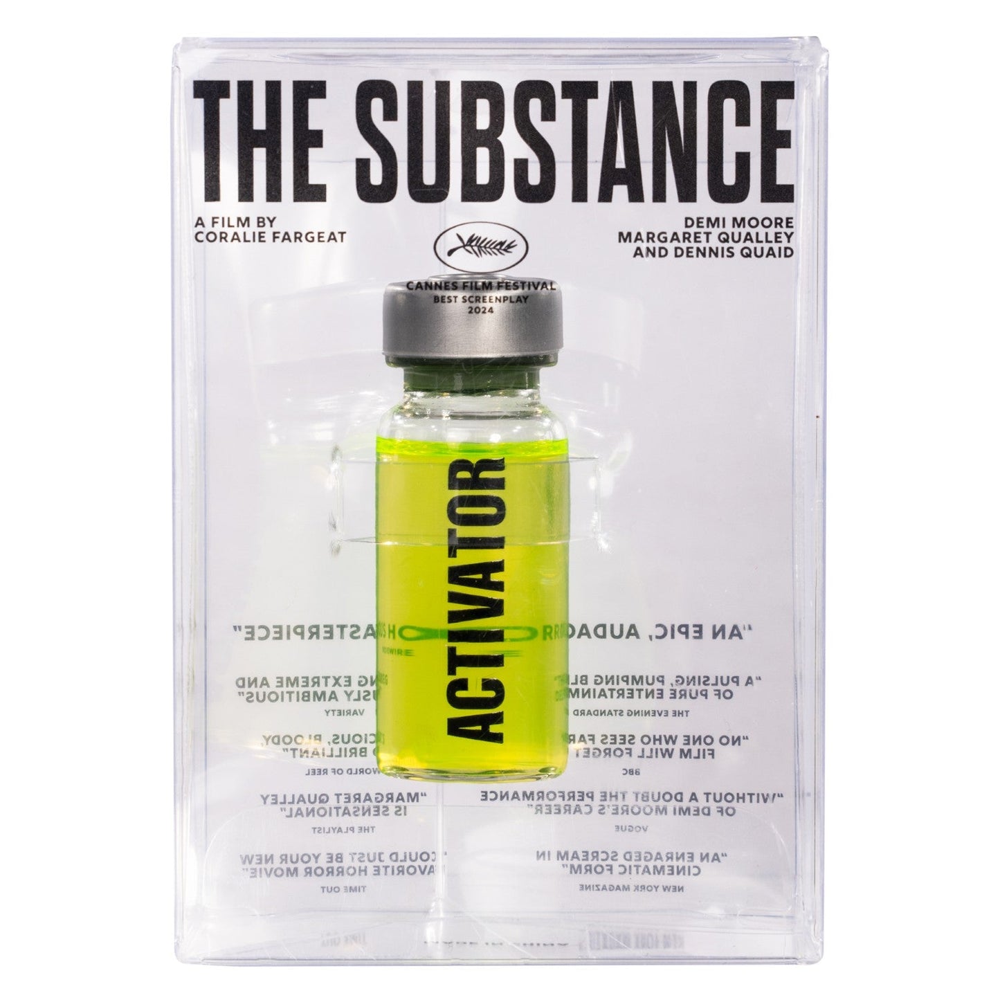 The Substance Activator Serum Vial Bottle with Display Collectable Box Halloween Costume Movie Prop Accessory for Adult Cosplay