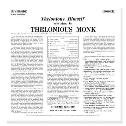 Thelonious Himself (Original Jazz Classics Series) (180g LP) Vinyl Record