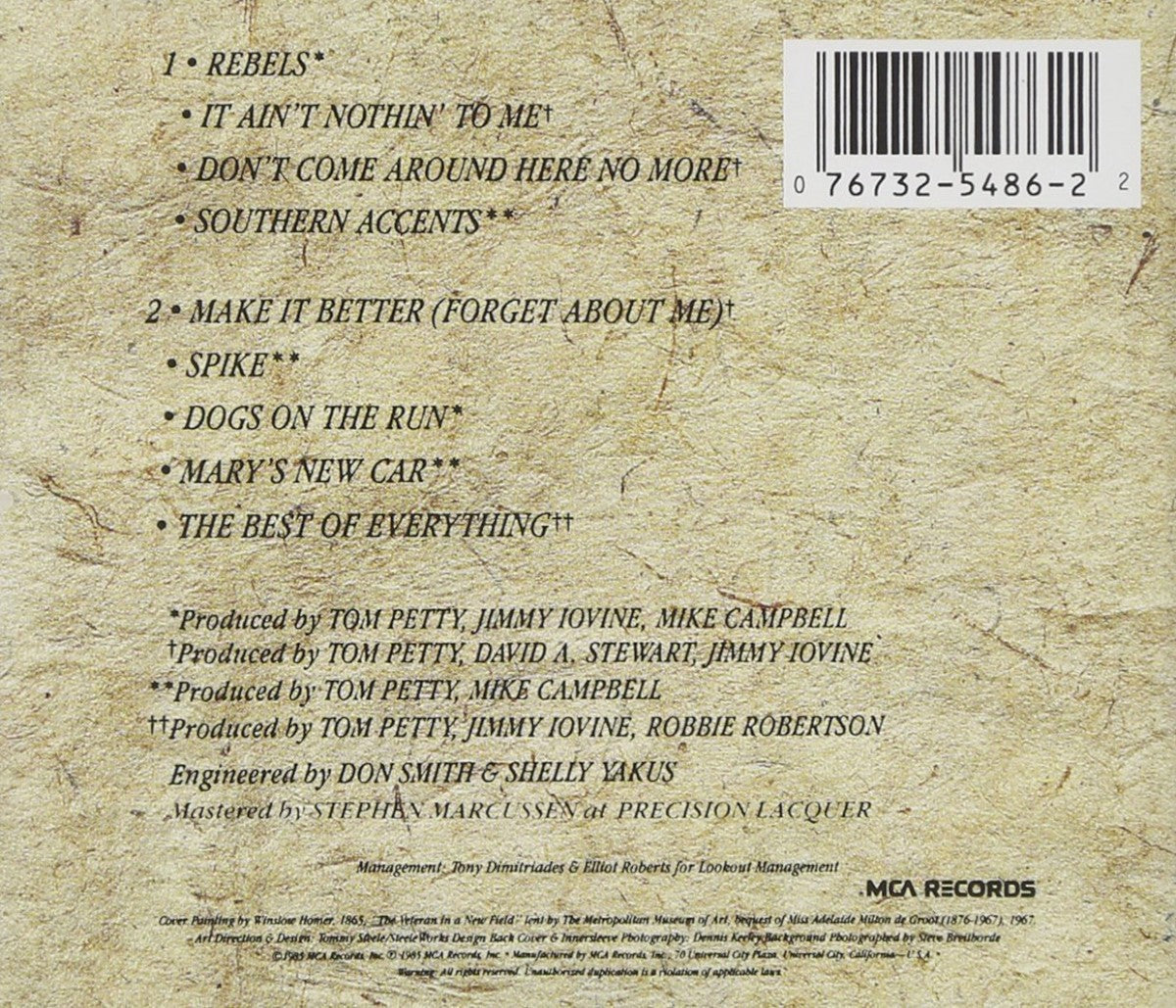 Tom Petty & The Heartbreakers – Southern Accents Music CD