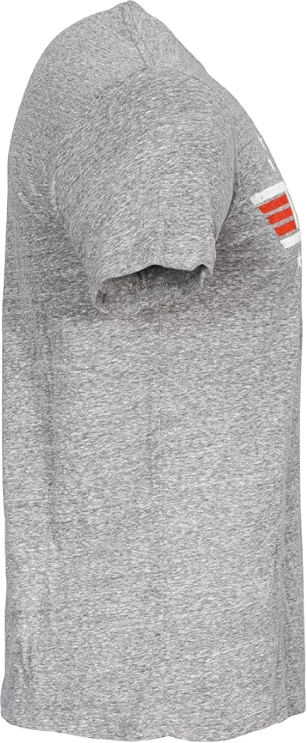 Top Gun Logo with Jet and Stars Mens T Shirt Grey Officially Licensed
