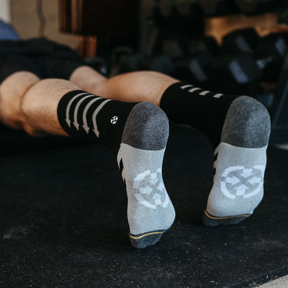 Performance Black Adult Crew Socks