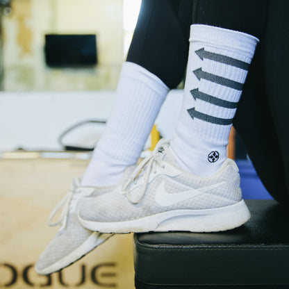 Performance White Adult Crew Socks