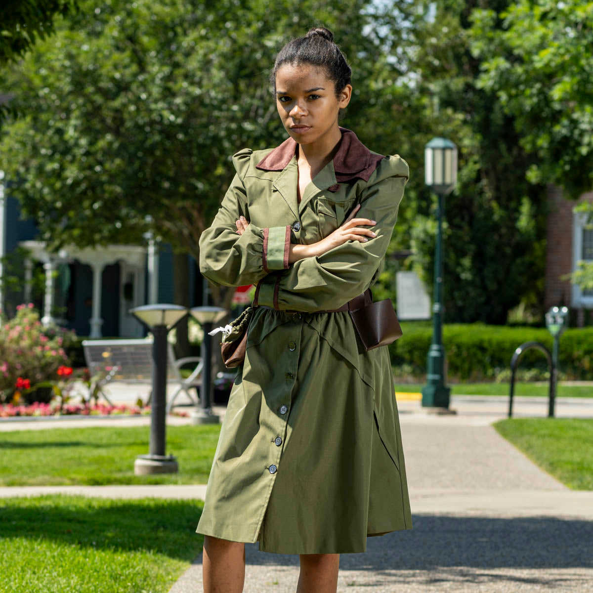 Women's Miss Trunchbull Dress Coat Jacket and Belt Halloween Costume Cosplay