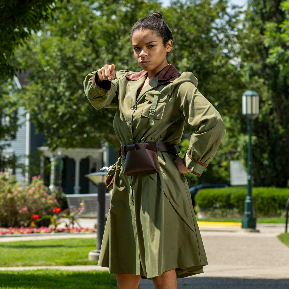 Women's Miss Trunchbull Dress Coat Jacket and Belt Halloween Costume Cosplay