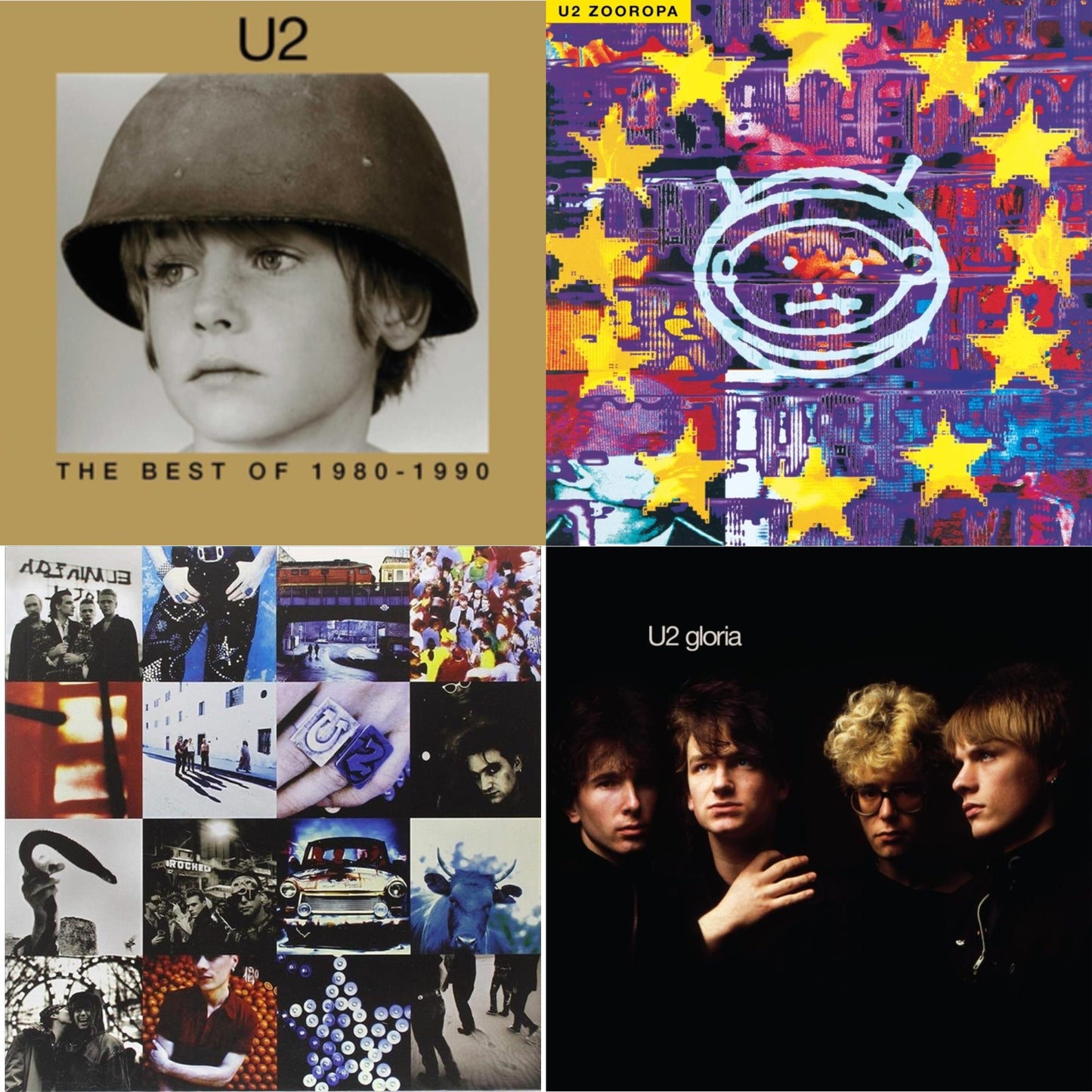 U2 - Gloria (40Th Anniversary/180G/Transparent Yellow LP Vinyl) & Zooropa (Transparent Yellow/2LP) & Achtung Baby (180G/2 LP) & Best Of 1980-1990 (180G/2 LP)