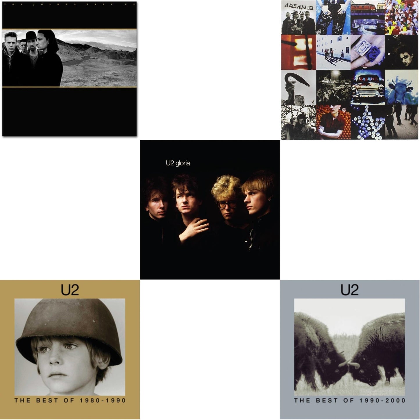 U2 - Gloria (40Th Anniversary/180G/Transparent Yellow LP Vinyl) & Joshua Tree & Achtung Baby (180G/2 LP) & Best Of 1980-1990 (180G/2 LP) & Best Of 1990-2000 (2LP)