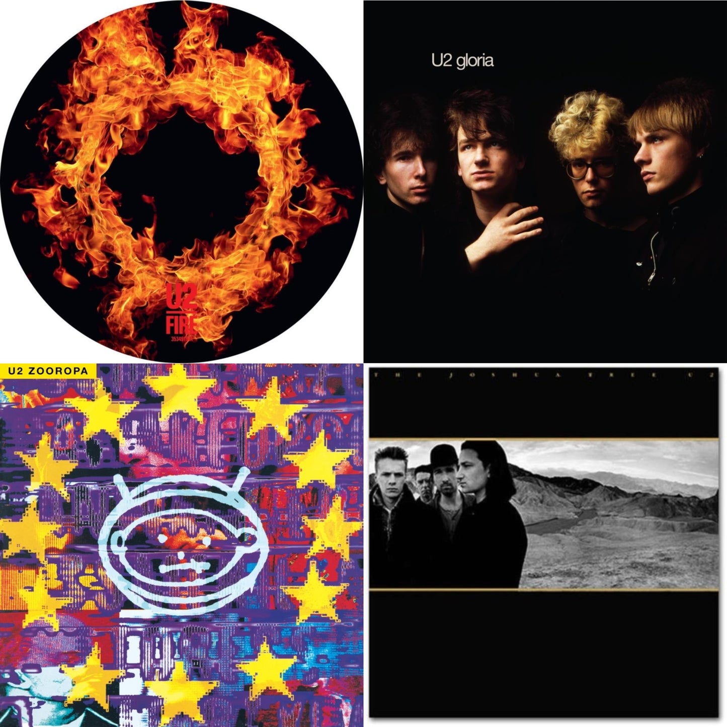 U2 - Fire (40Th Anniversary Edition/Picture Disc) & Gloria (40Th Anniversary/180G/Transparent Yellow LP Vinyl) & Zooropa (Transparent Yellow/2LP) & Joshua Tree
