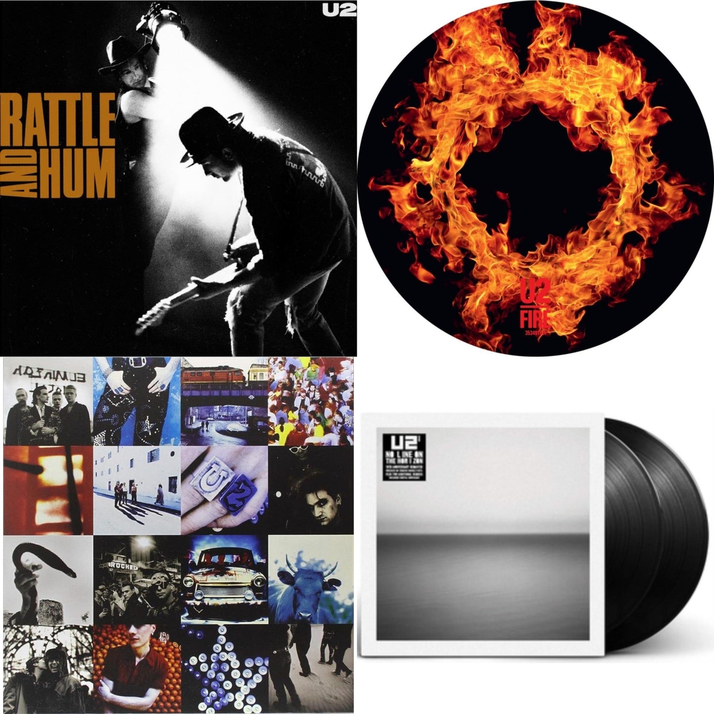 U2 - Rattle & Hum & Fire (40Th Anniversary Edition/Picture Disc) & Achtung Baby (180G/2 LP) & No Line On The Horizon (2 LP)