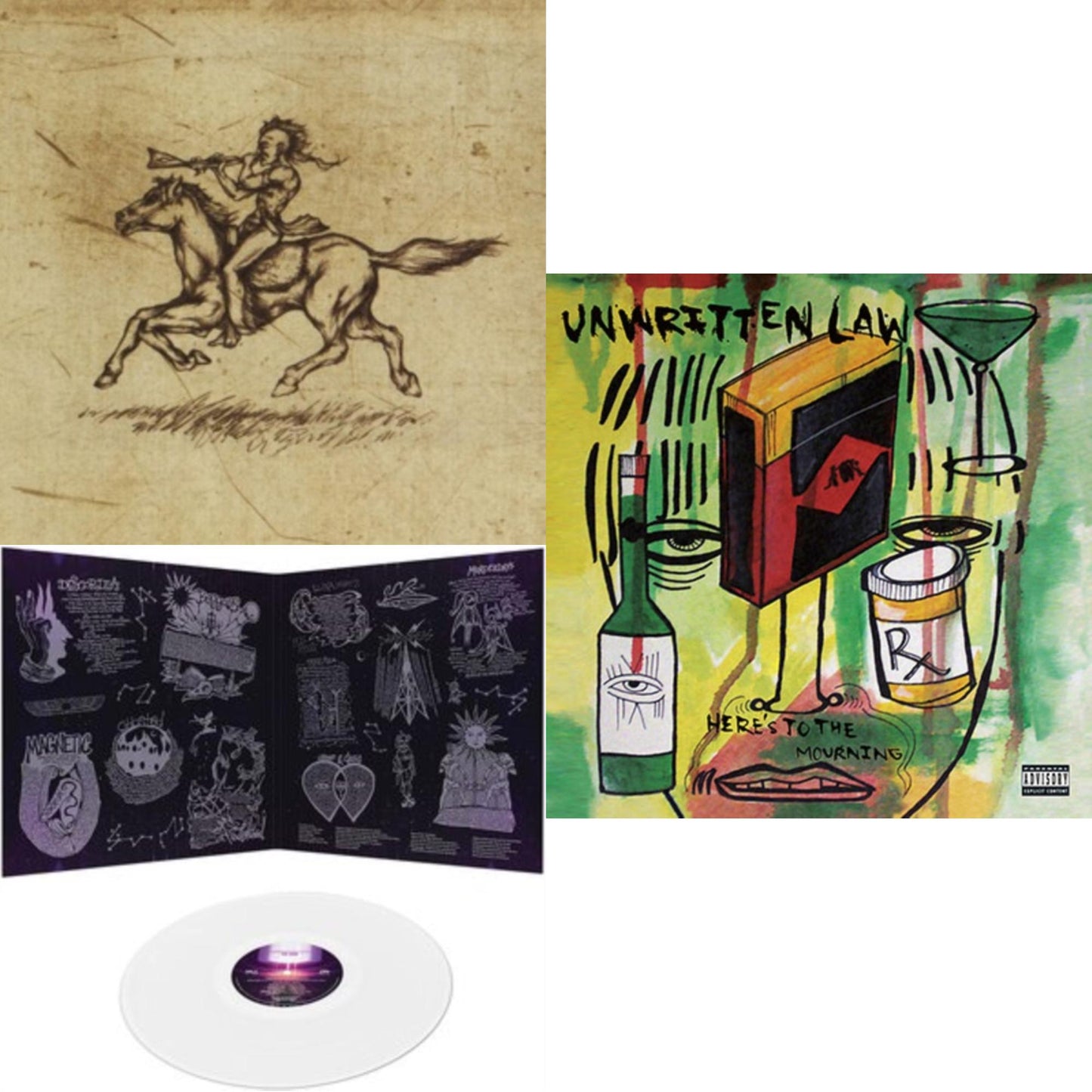Unwritten Law - Here's To The Mourning (Translucent Green LP Vinyl/180G) & From Music In High Places (Gold LP Vinyl/180G) & Hum (White LP Vinyl)