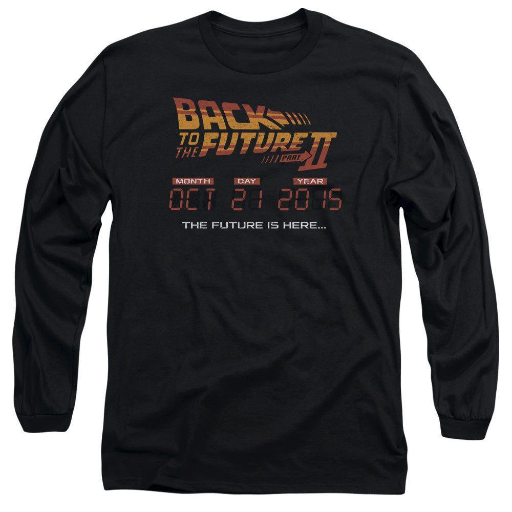 Back To The Future Ii Future Is Here Mens Long Sleeve Shirt Black