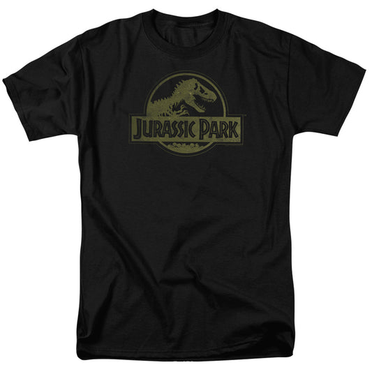 Jurassic Park Distressed Logo Mens T Shirt Black