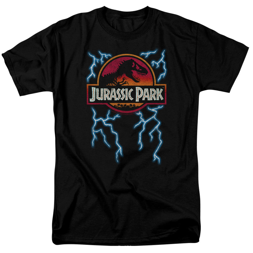 Jurassic Park Lightning Logo Mens T Shirt Black