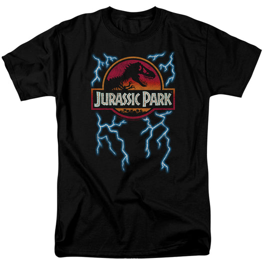 Jurassic Park Lightning Logo Mens T Shirt Black