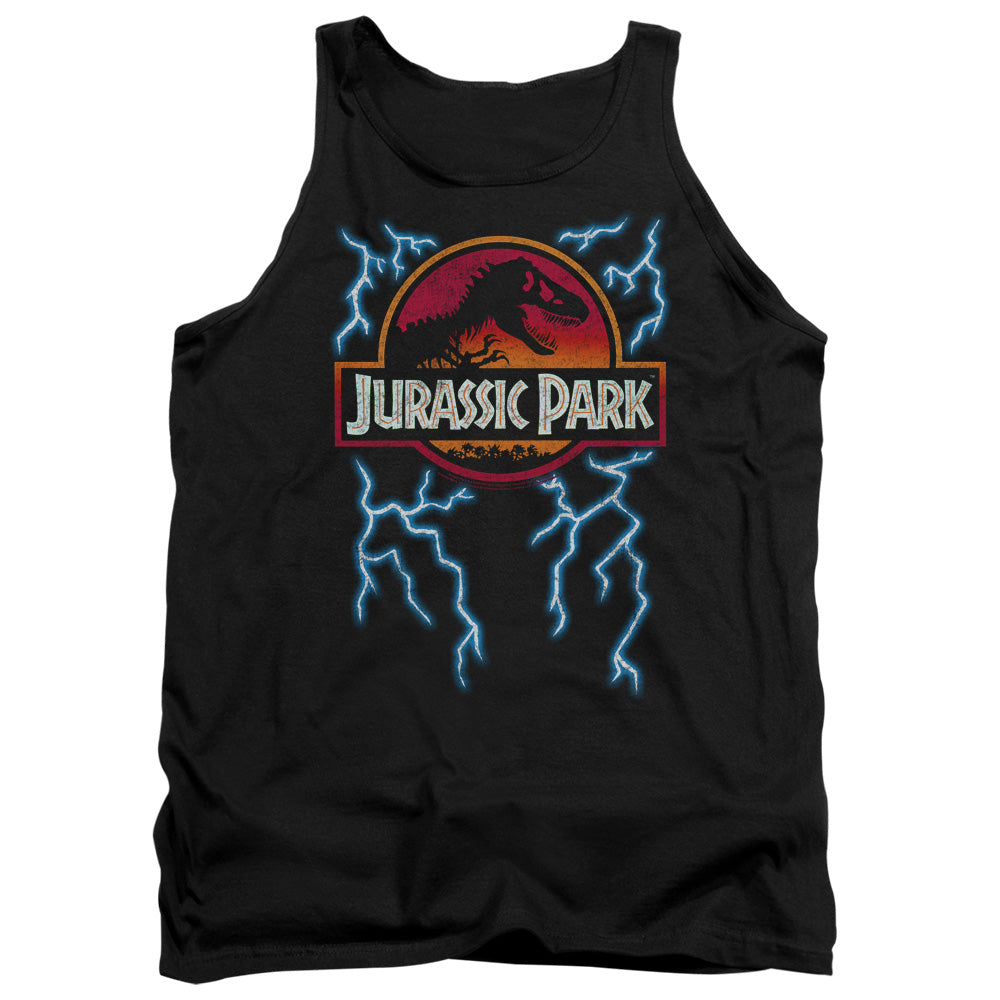 Jurassic Park Lightning Logo Mens Tank Top Shirt Black