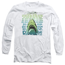 Load image into Gallery viewer, Jaws Da Dum Mens Long Sleeve Shirt White