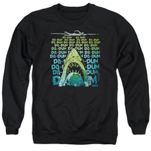 Load image into Gallery viewer, Jaws Da Dum Mens Crewneck Sweatshirt Black