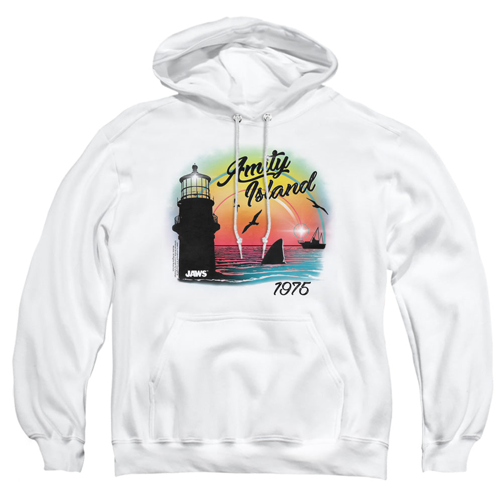 Jaws Amity Island Mens Hoodie White