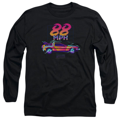 Back To The Future 88 Mph Mens Long Sleeve Shirt Black Officially Licensed