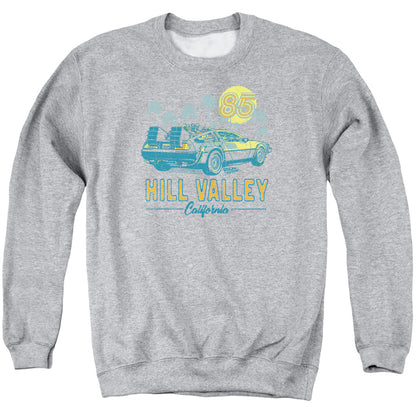 Back To The Future 85 Mens Crewneck Sweatshirt Athletic Heather Officially Licensed
