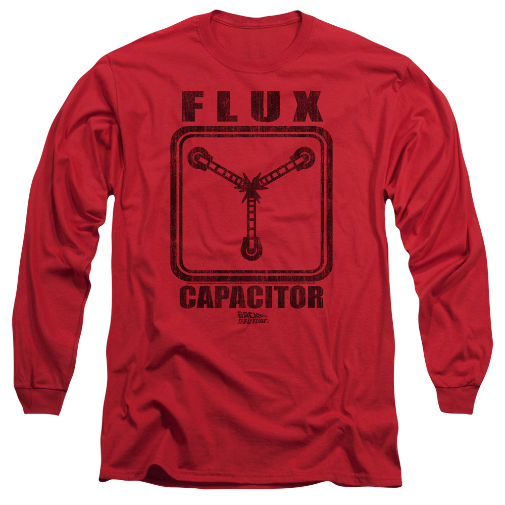 Back To The Future Flux Capacitor Mens Long Sleeve Shirt Red Officially Licensed