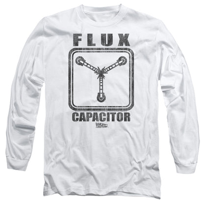 Back To The Future Flux Capacitor Mens Long Sleeve Shirt White Officially Licensed