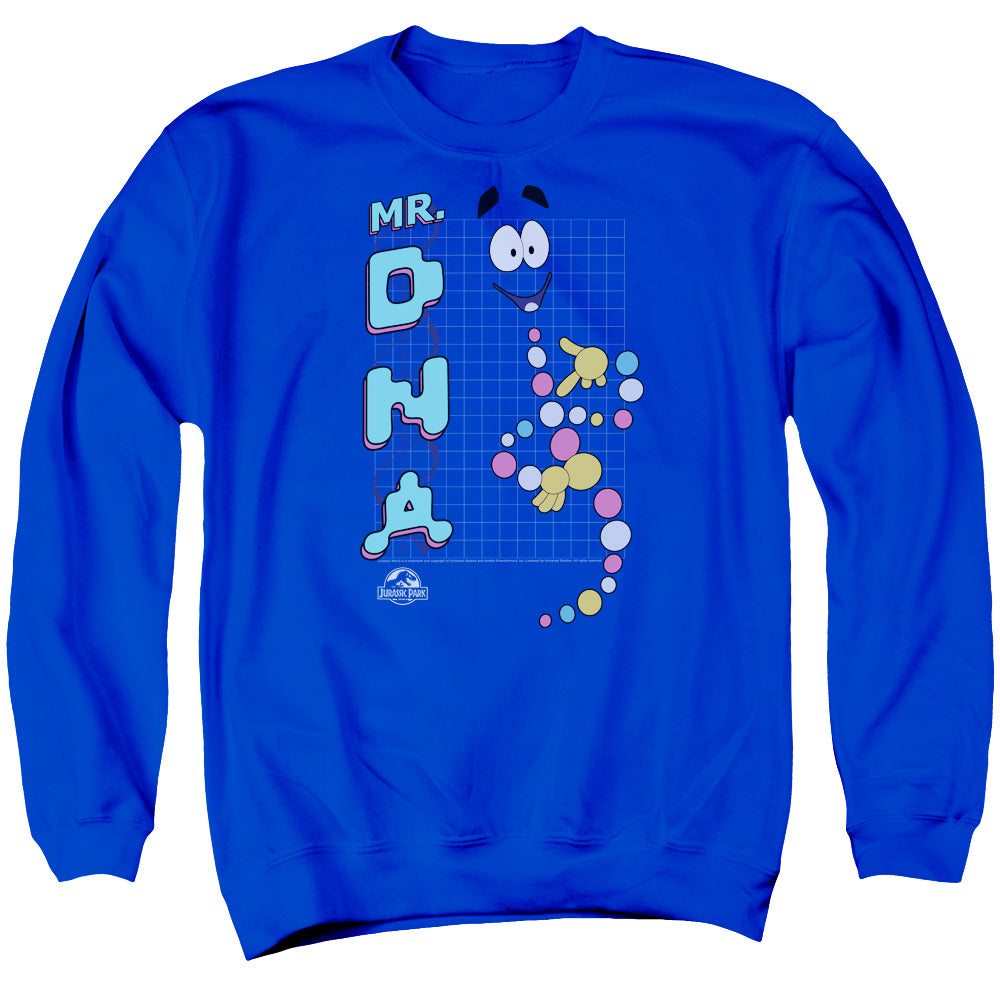 Jurassic Park Mr Dna Mens Crewneck Sweatshirt Royal Blue