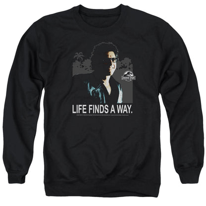 Jurassic Park Life Finds A Way Mens Crewneck Sweatshirt Black