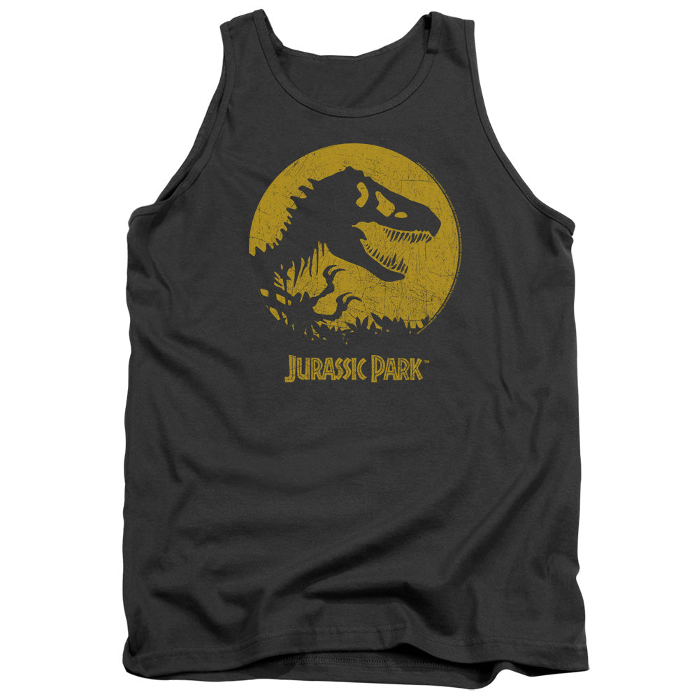 Jurassic Park T Rex Sphere Mens Tank Top Shirt Charcoal