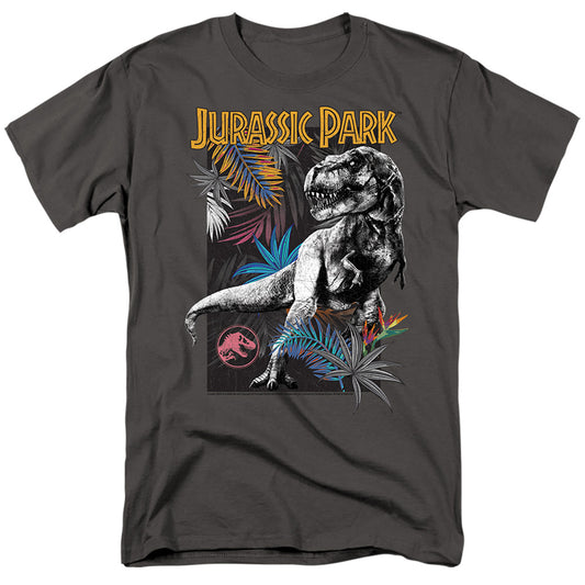 Jurassic Park Foliage Mens T Shirt Charcoal