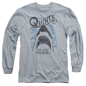 Jaws Big Game Fishing Mens Long Sleeve Shirt Athletic Heather