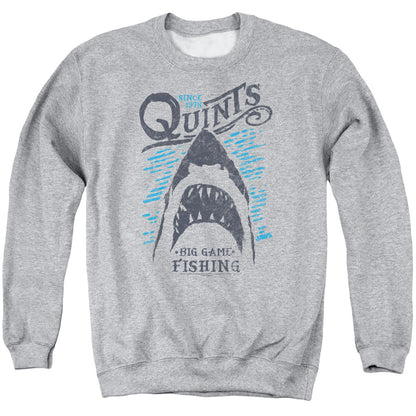 Jaws Big Game Fishing Mens Crewneck Sweatshirt Athletic Heather