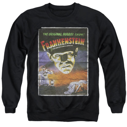 Universal Monsters Frankenstein One Sheet Mens Crewneck Sweatshirt Black Officially Licensed