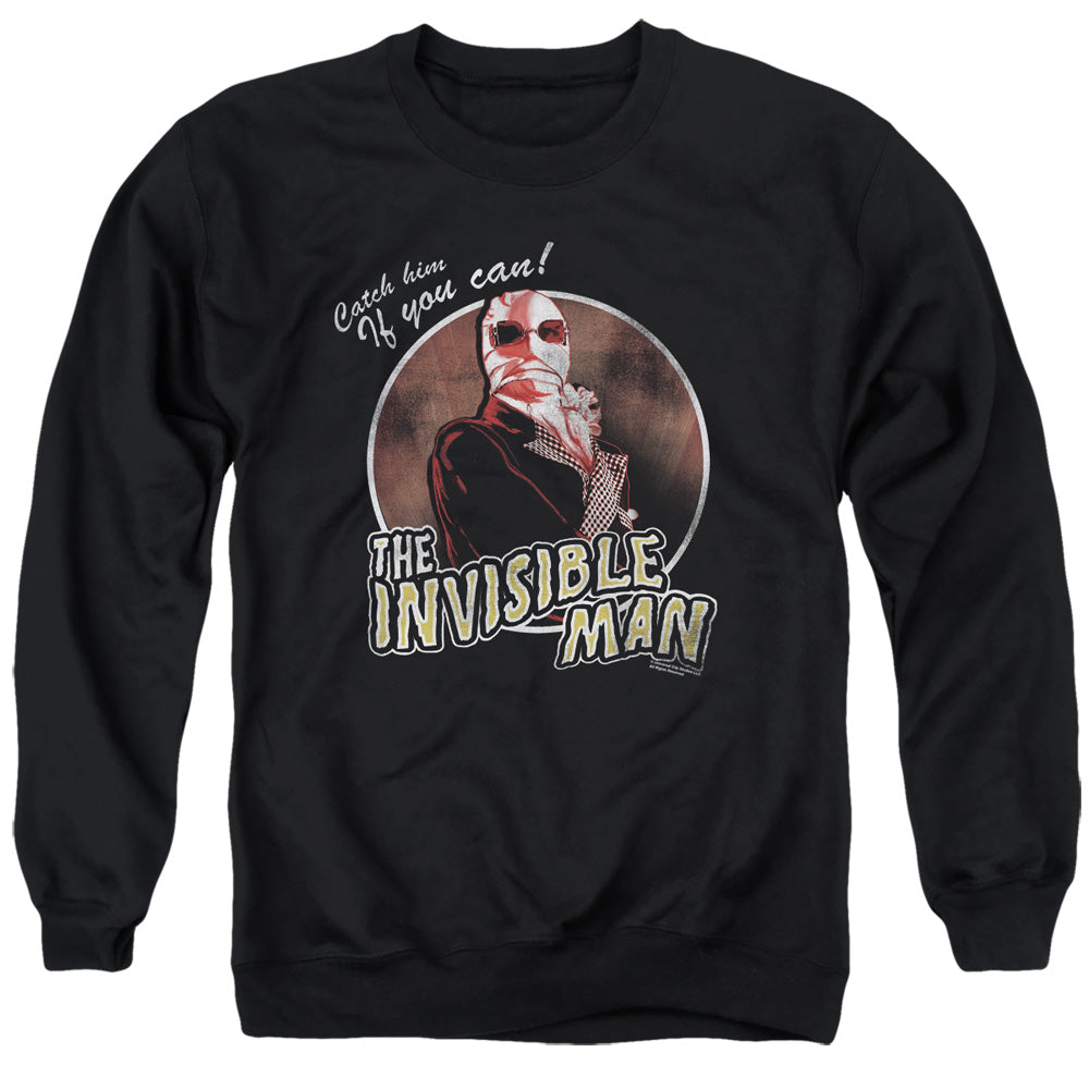 Universal Monsters Catch Him If You Can Mens Crewneck Sweatshirt Black Officially Licensed