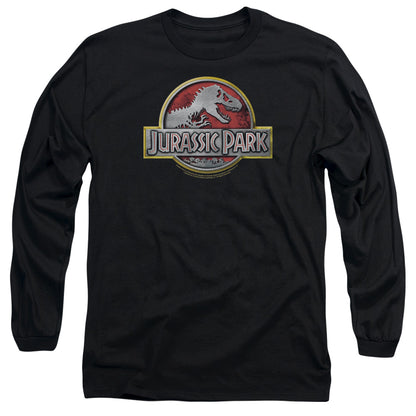 Jurassic Park Logo Mens Long Sleeve Shirt Black Officially Licensed