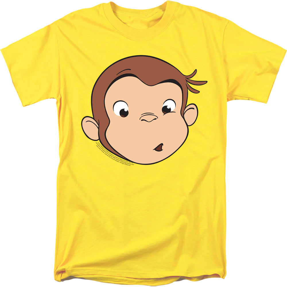 Curious George Curious George Face Mens T Shirt Yellow