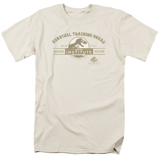 Jurassic Park Survival Training Squad Mens T Shirt Sand