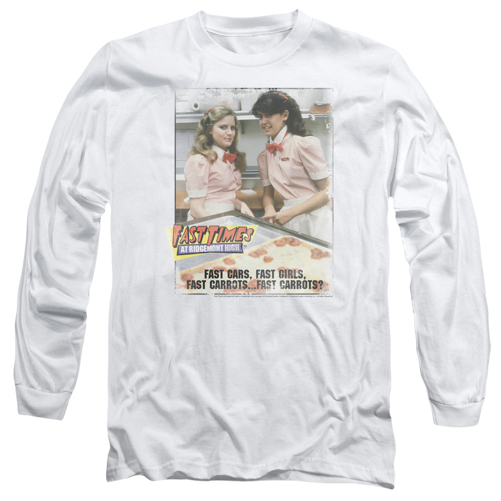 Fast Times Ridgemont High Fast Carrots Mens Long Sleeve Shirt White White Officially Licensed