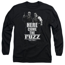 Load image into Gallery viewer, Hot Fuzz Here Come The Fuzz Mens Long Sleeve Shirt Black