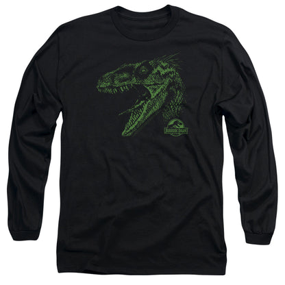 Jurassic Park Raptor Mount Mens Long Sleeve Shirt Black Officially Licensed