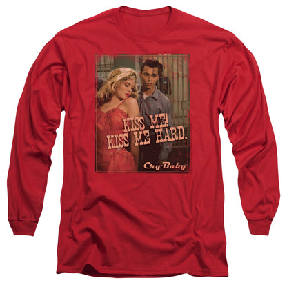 Cry Baby Kiss Me Mens Long Sleeve Shirt Red Officially Licensed